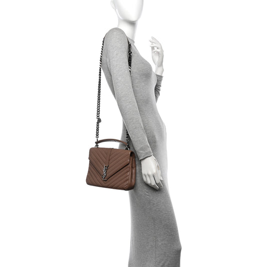 Sheepskin Matelasse Chevron Monogram Medium College Bag Fard