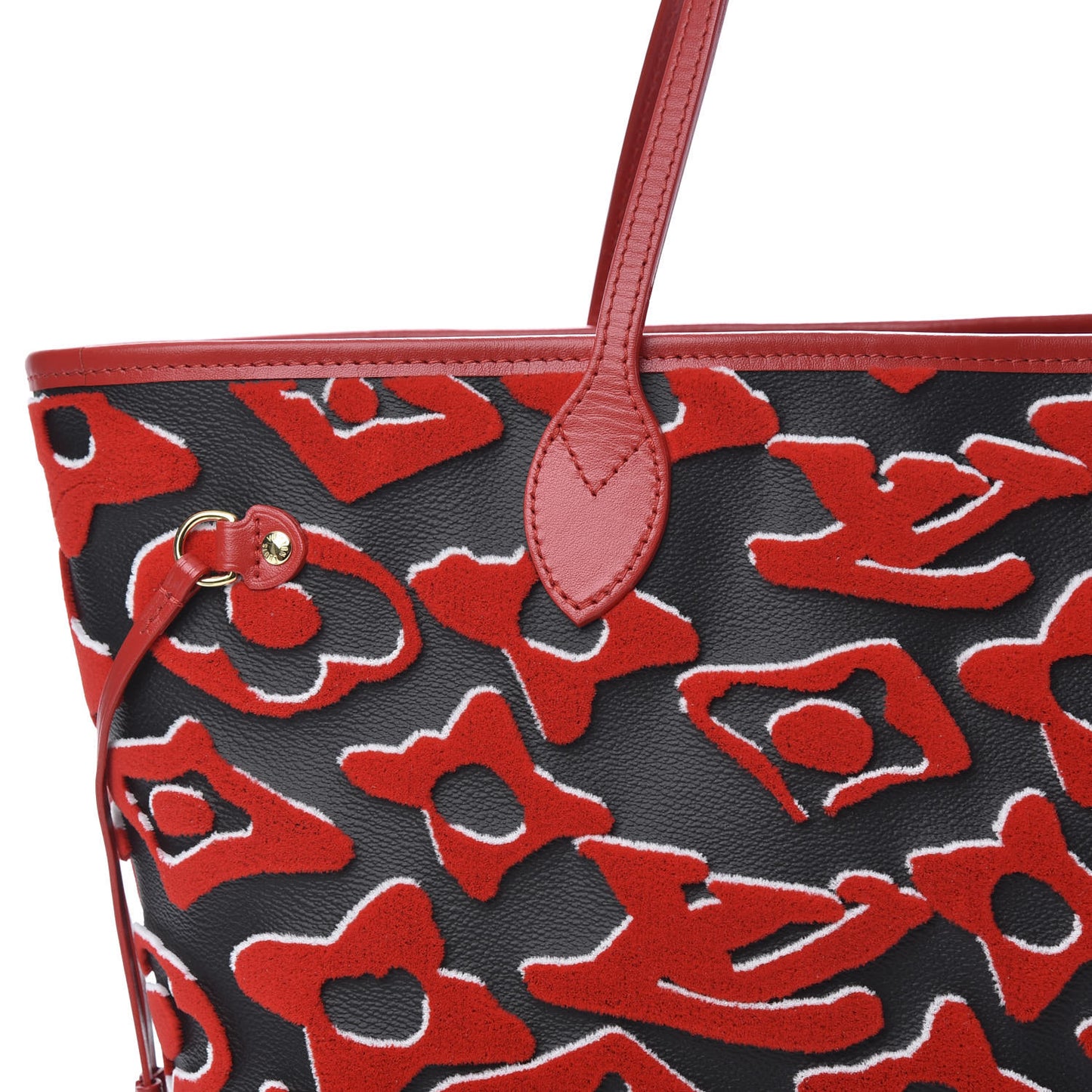 X UF Tufted Monogram Neverfull MM Black Red