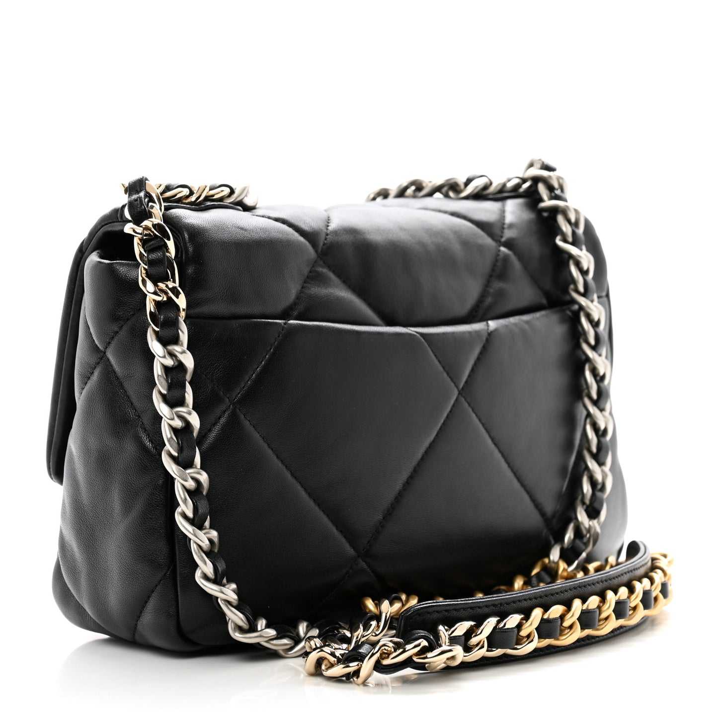 Lambskin Quilted Medium Chanel 19 Flap Black