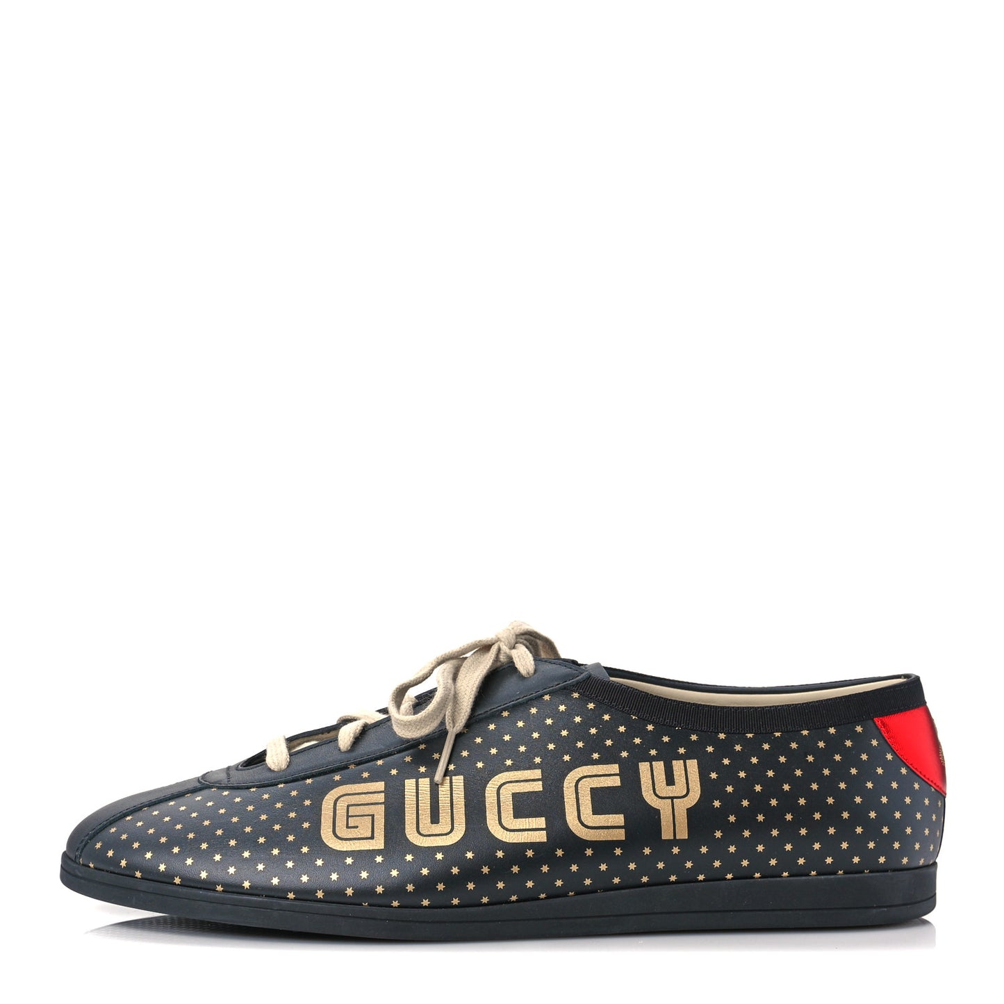 X SEGA Calfskin GUCCY Stars Mens Falacer Sneakers 12 Black