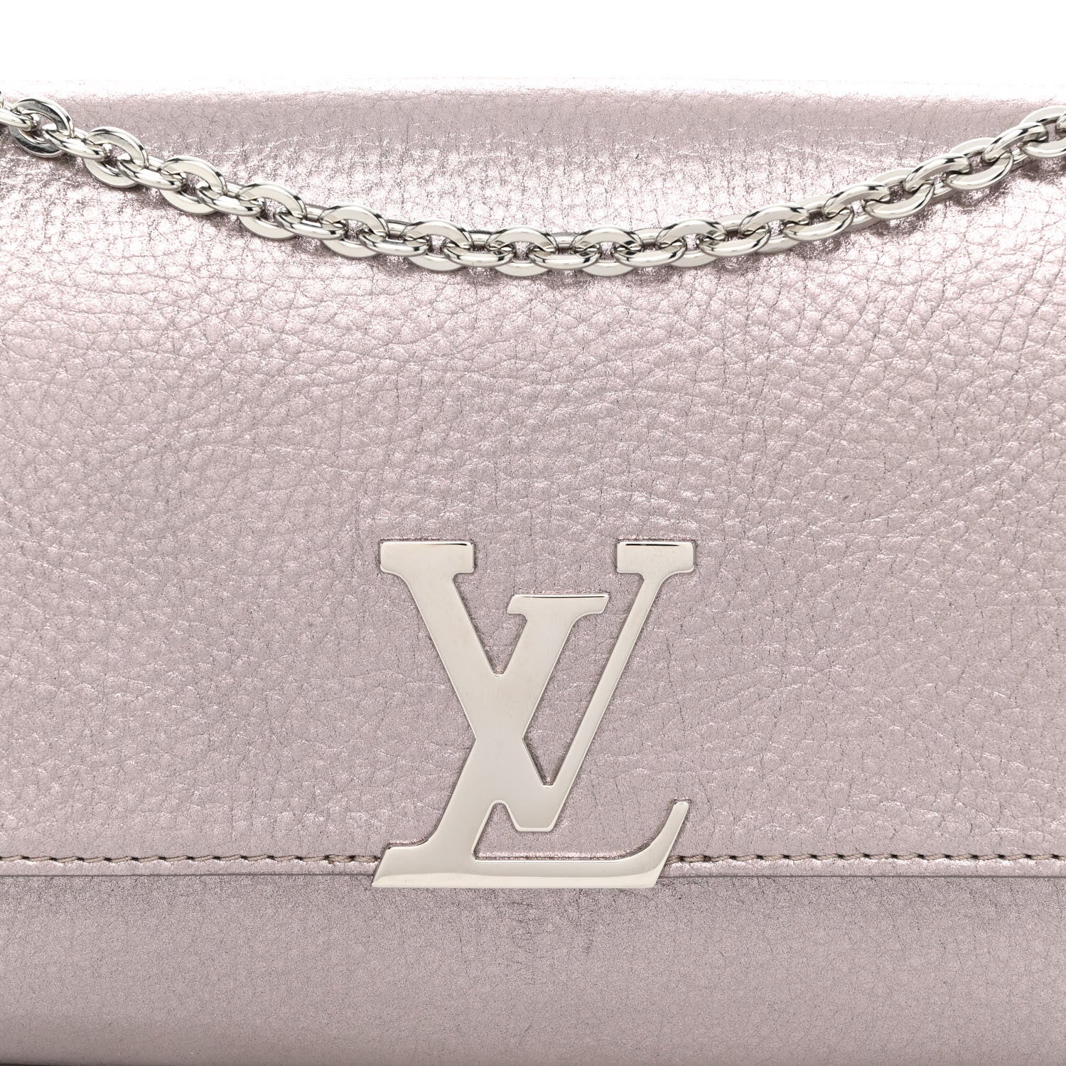 Louis Vuitton Metallic Grained Calfskin Louise Clutch GM NM 8 of 12