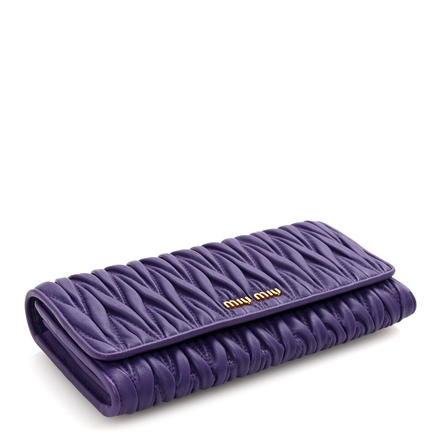 Nappa Matelasse Flap Wallet Purple