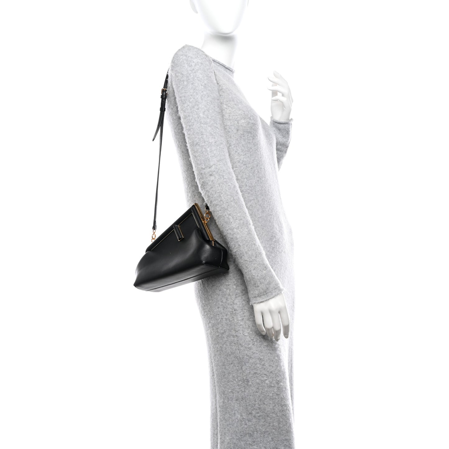 Shiny Nappa Small Fendi First Black