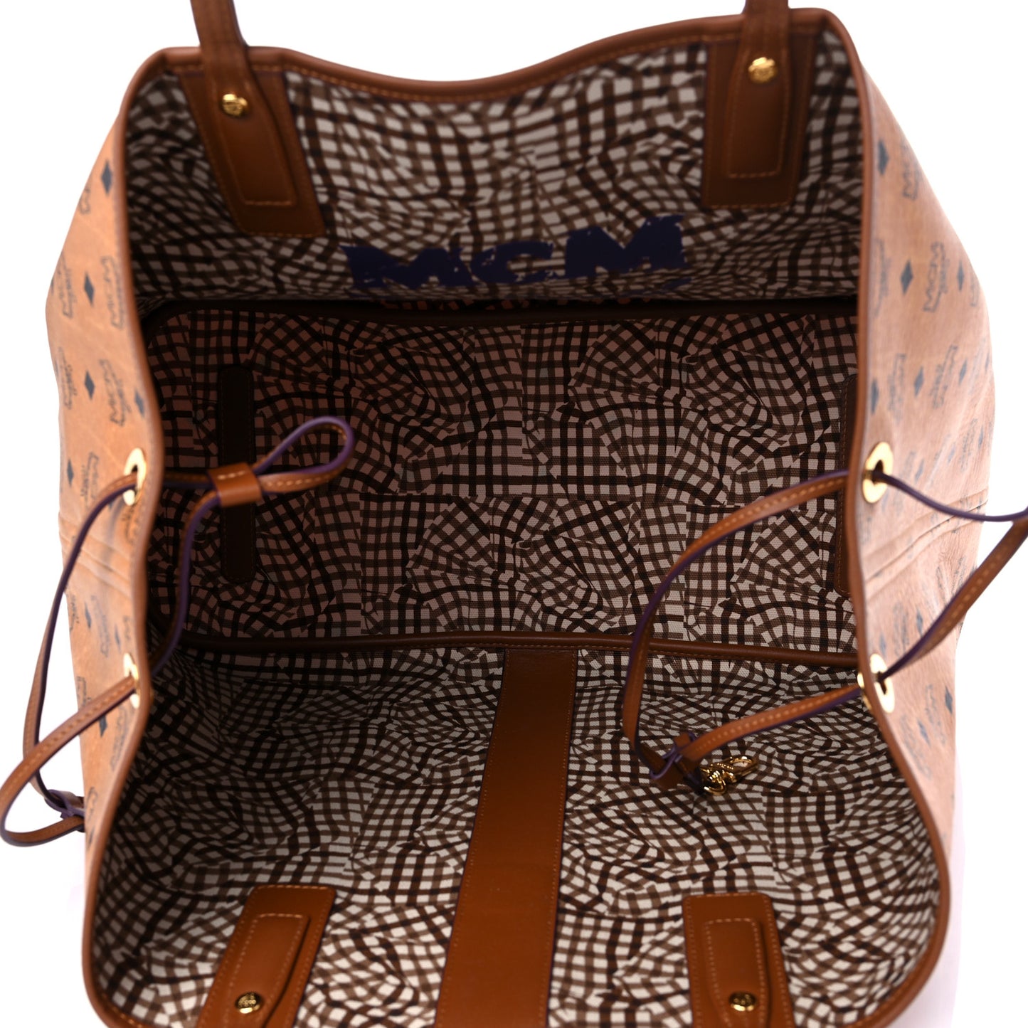 Visetos Large Liz Reversible Shopper Tote Cognac