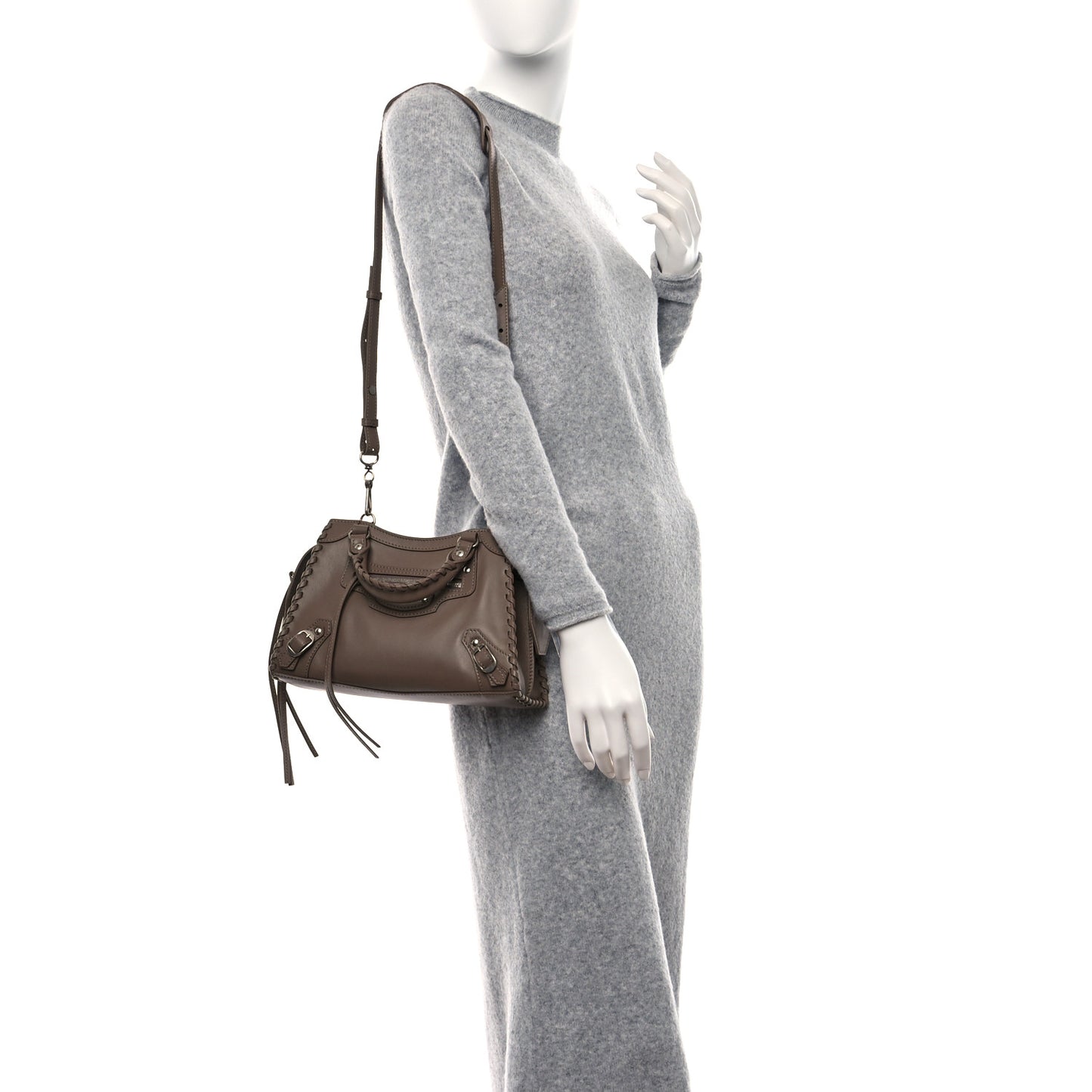 Smooth Calfskin Silver Hardware XS Neo Classic City Dark Mink Grey