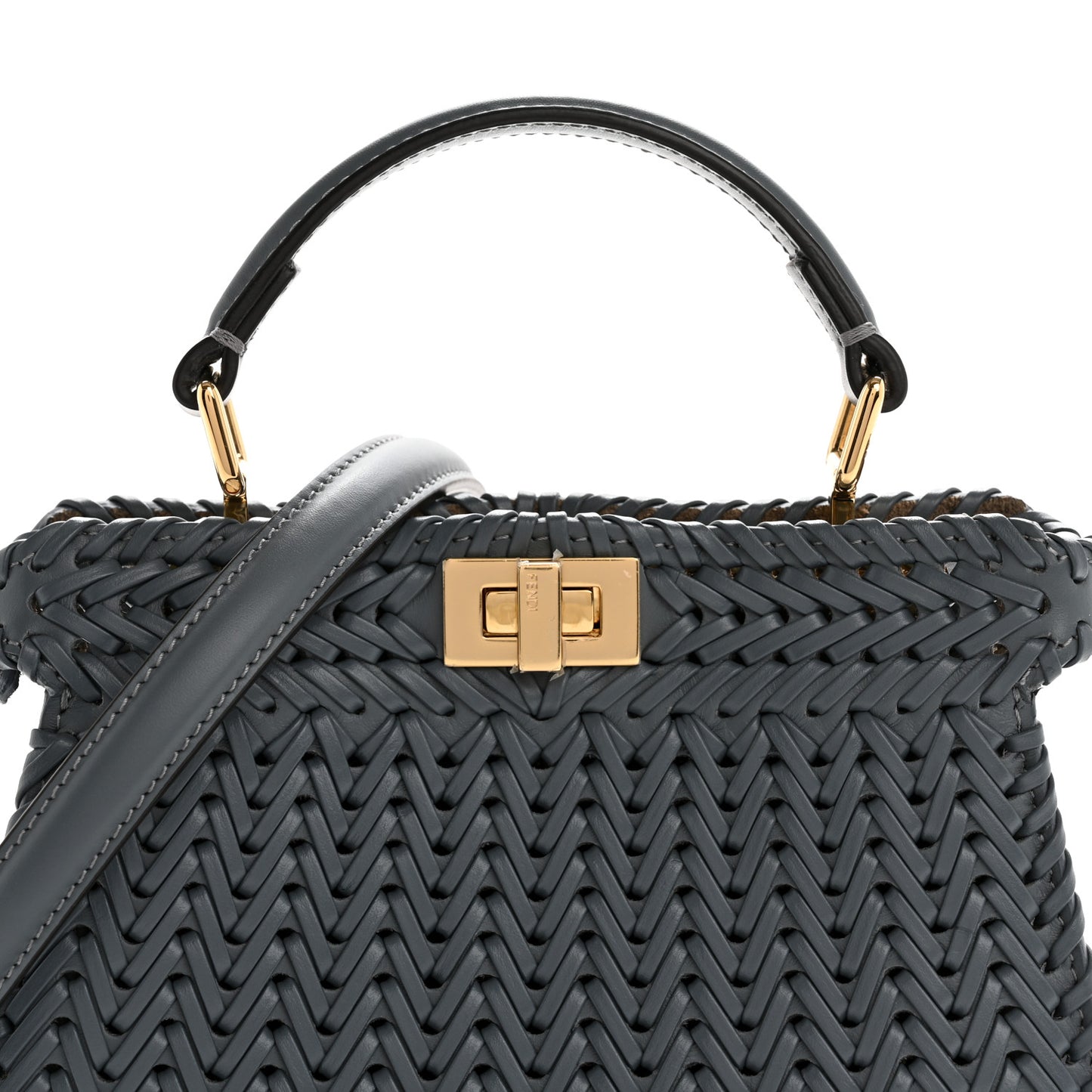 Vitello King Shiny Nappa Intreccio Petite Peekaboo I SEE U Satchel  Tempesta