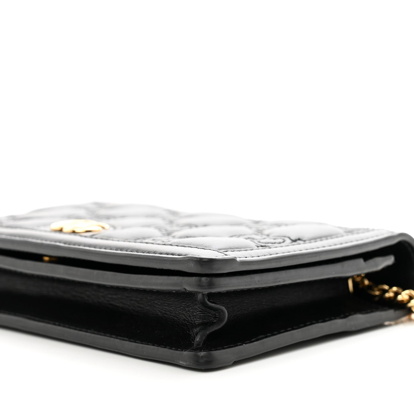 Calfskin GG Matelasse Chain Wallet Black