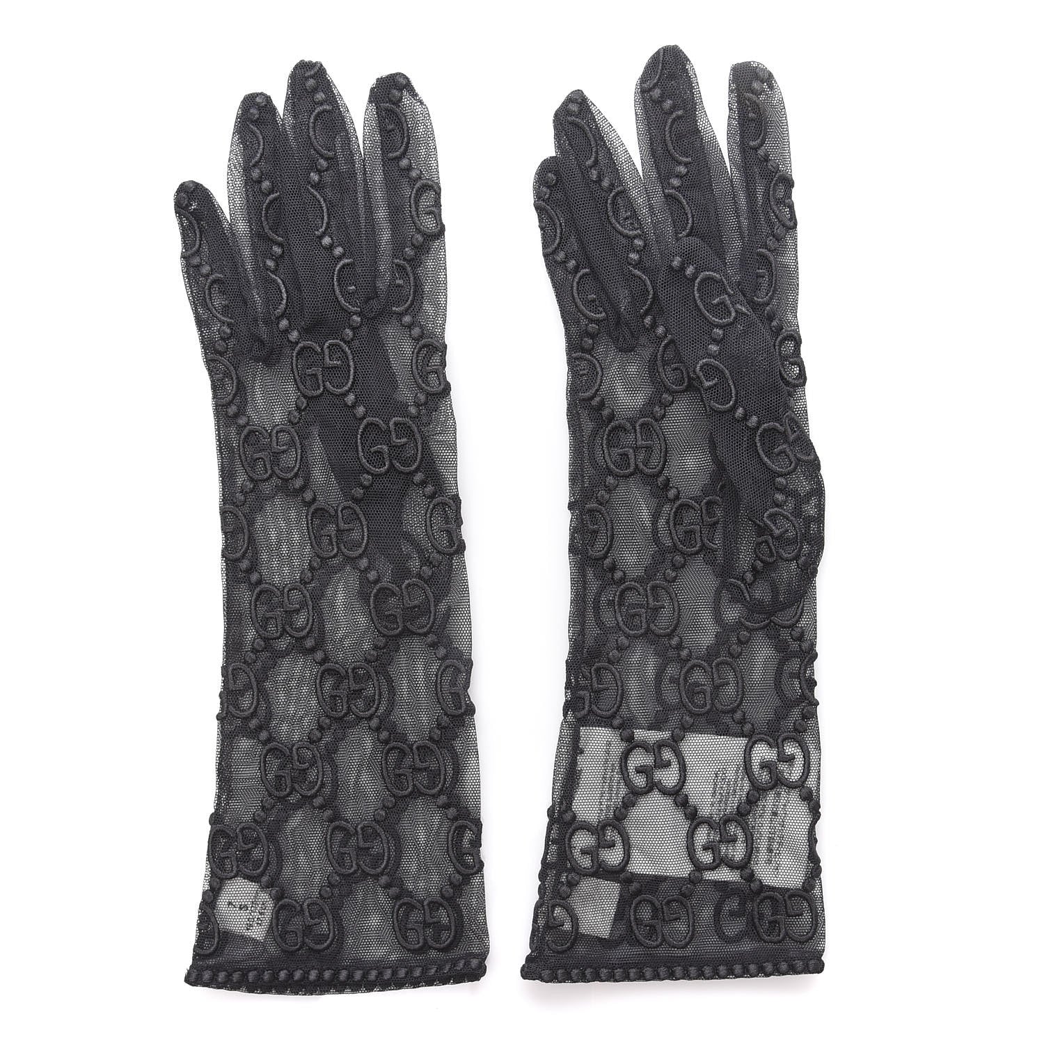 Gucci GG Monogram Tule Sheer Gloves S Gray 599128 – FASHIONPHILE