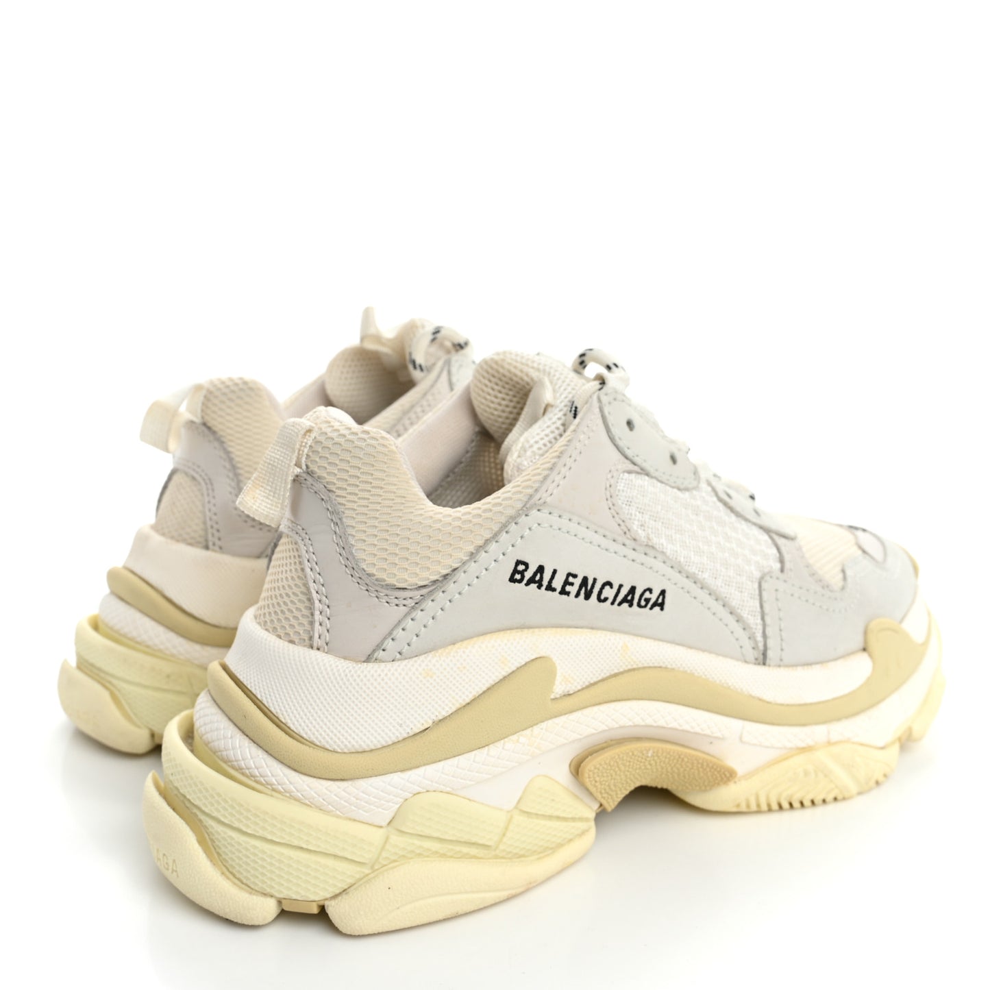 Fabric Mesh Womens Triple S Sneakers 36 White