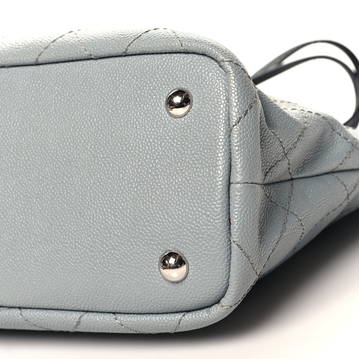 Grained Calfskin Shopping Fever Tote Grey Black