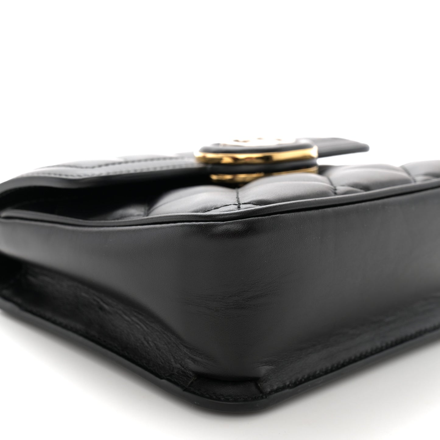 Calfskin Quilted Mini Deco Shoulder Bag Black