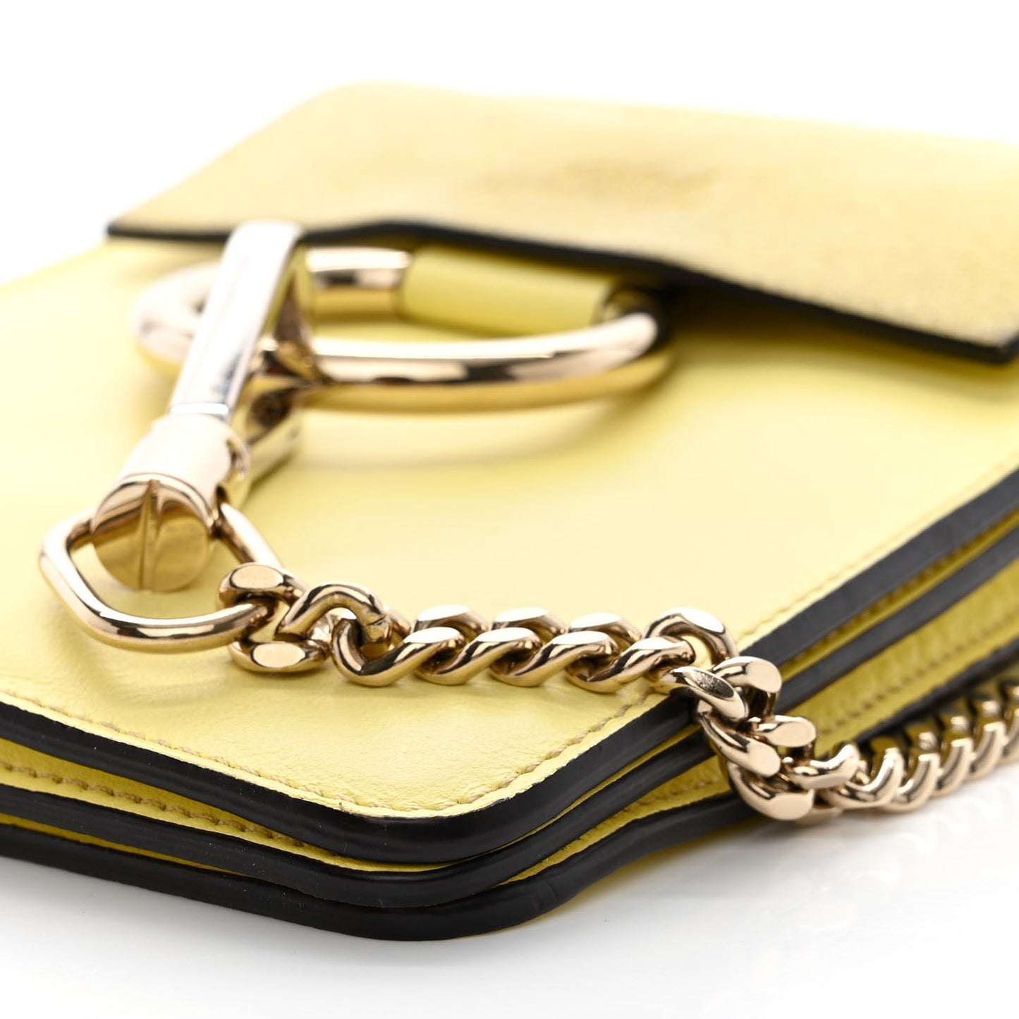 Suede Calfskin Mini Faye Bracelet Bag Lemonade