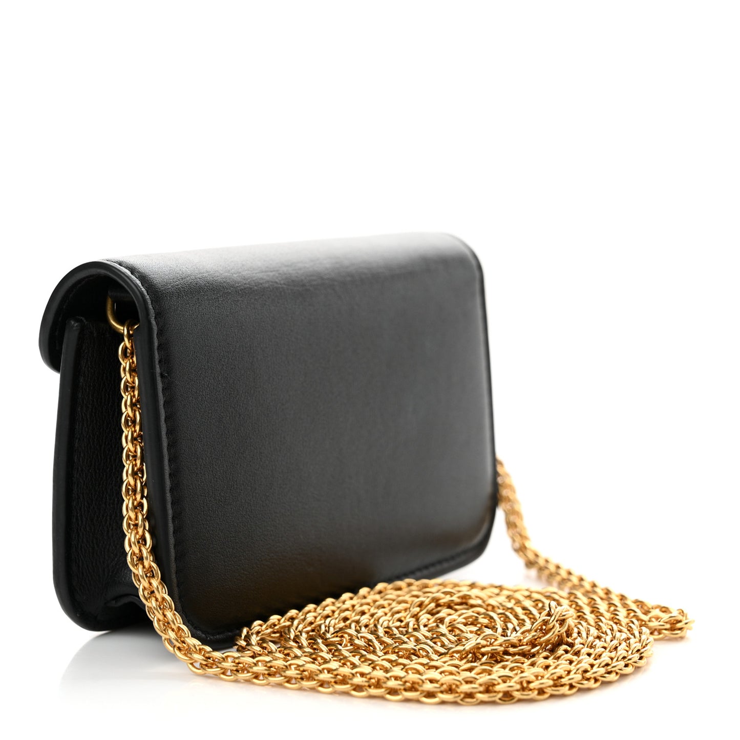 Calfskin Vlogo Chain Micro Loco Bag Black