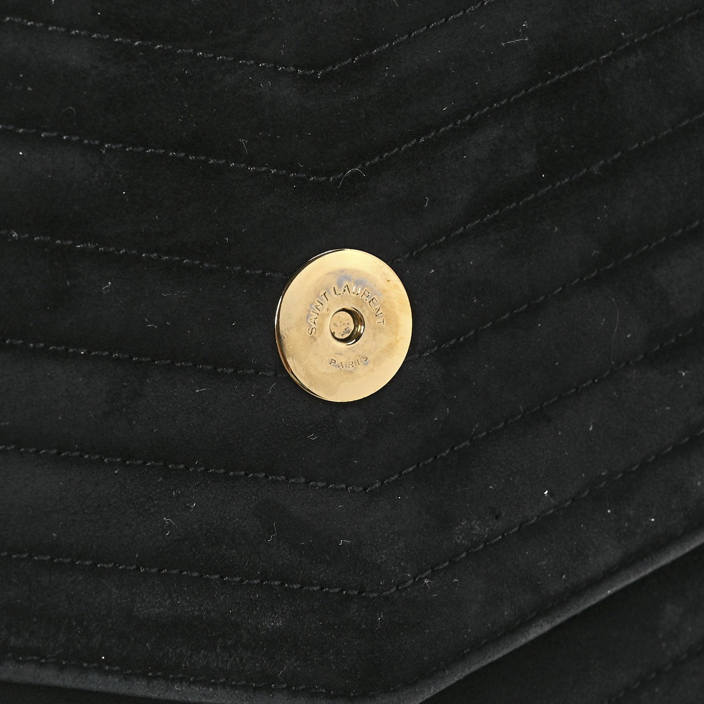 Suede Matelasse Chevron Monogram Medium Sulpice Black