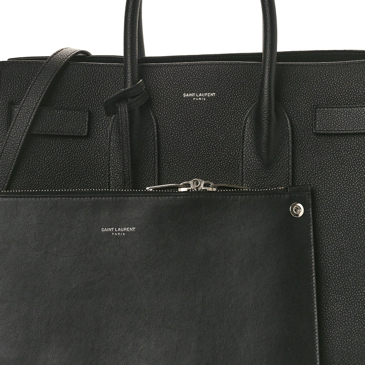 Grained Calfskin Small Sac De Jour Black