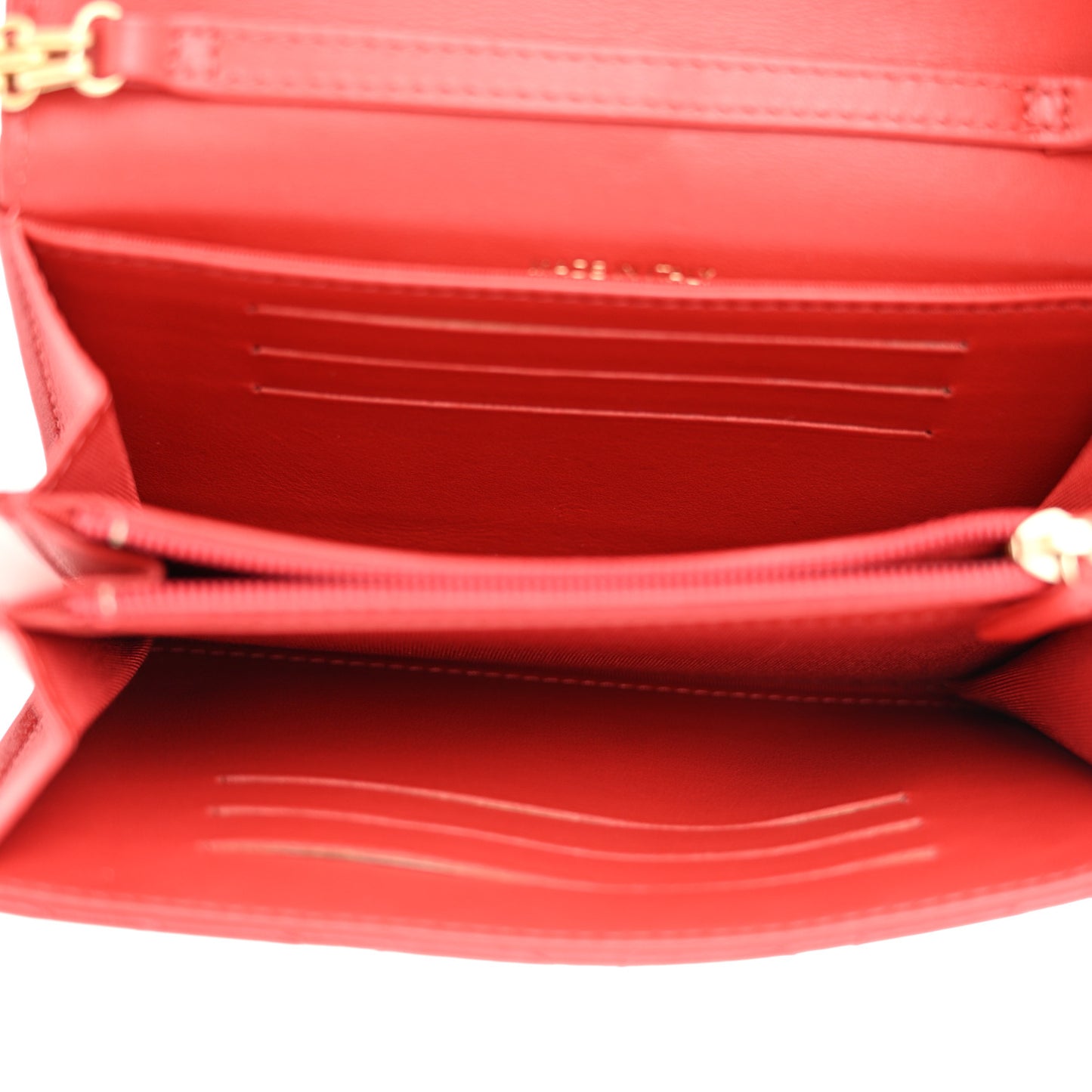 Aged Calfskin Quilted 2.55 Reissue Wallet On Chain WOC Red
