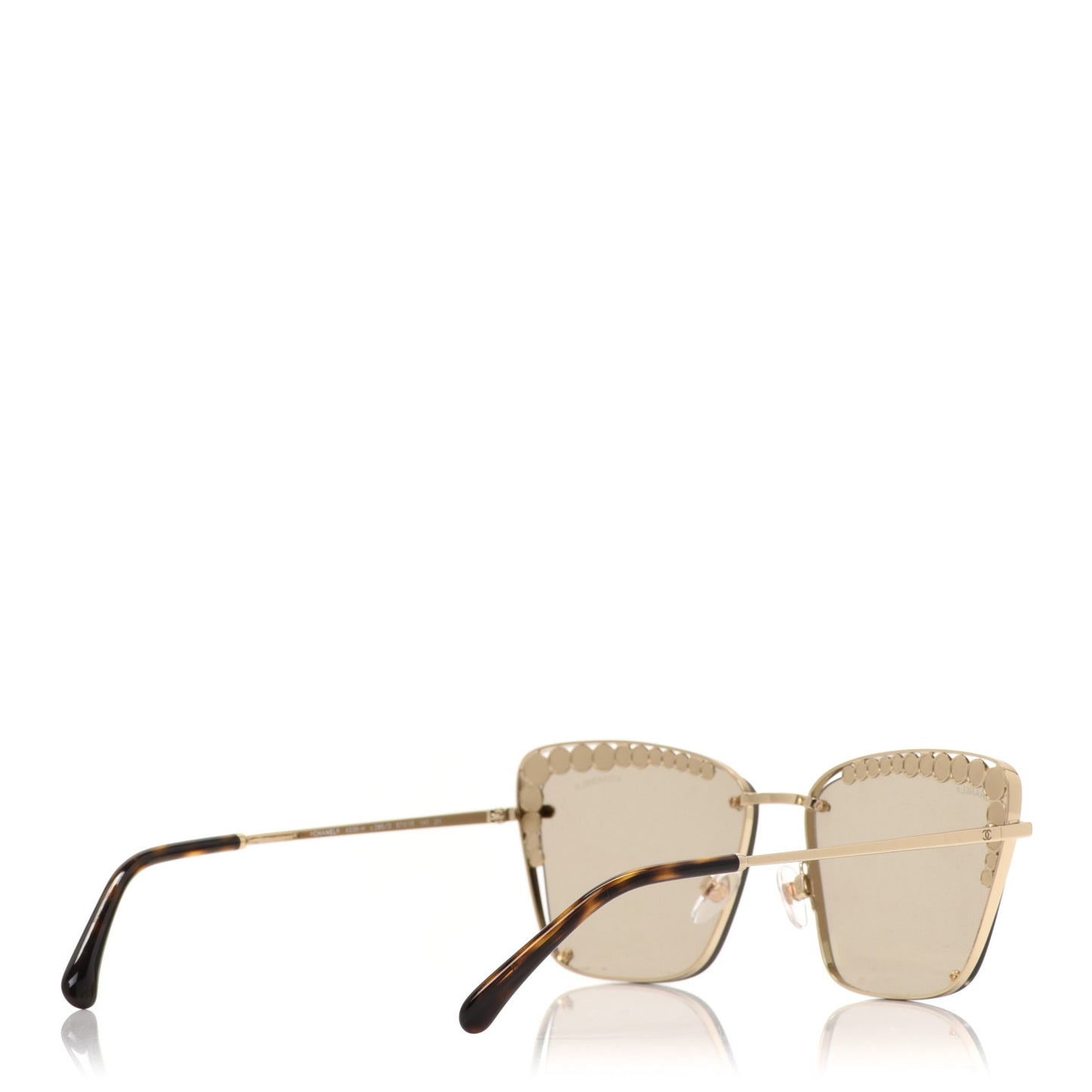 Metal Square Frame Pearl Sunglasses 4235-H Tortoise