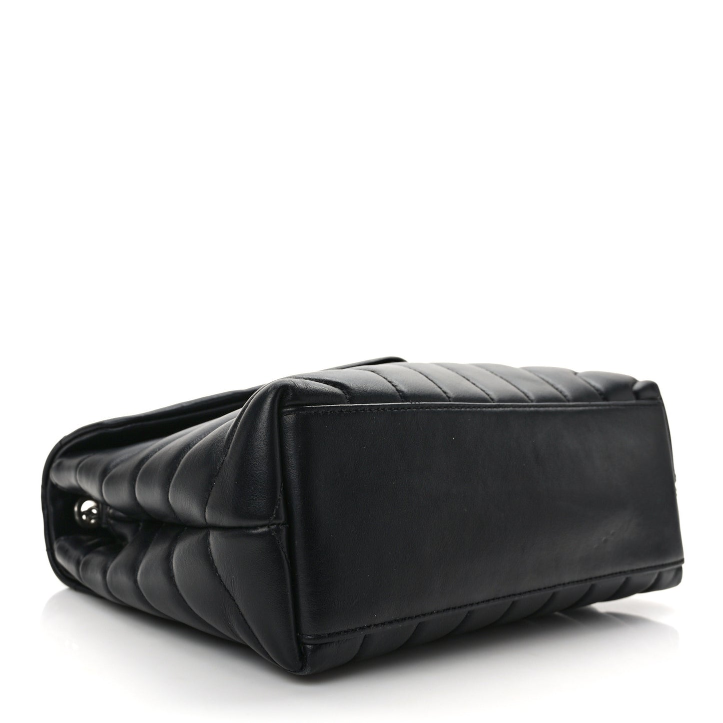 Calfskin Y Quilted Monogram Small Loulou Chain Satchel Black