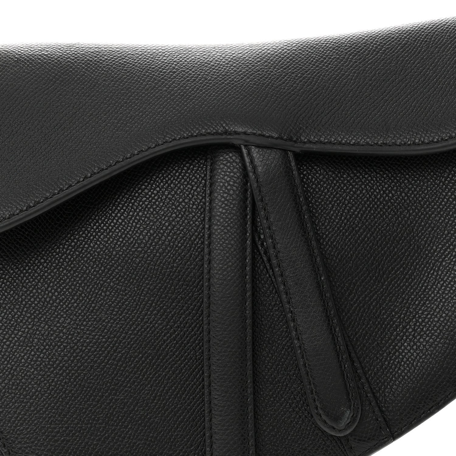 Christian Dior Grained Calfskin Saddle Bag Black 8 of 15