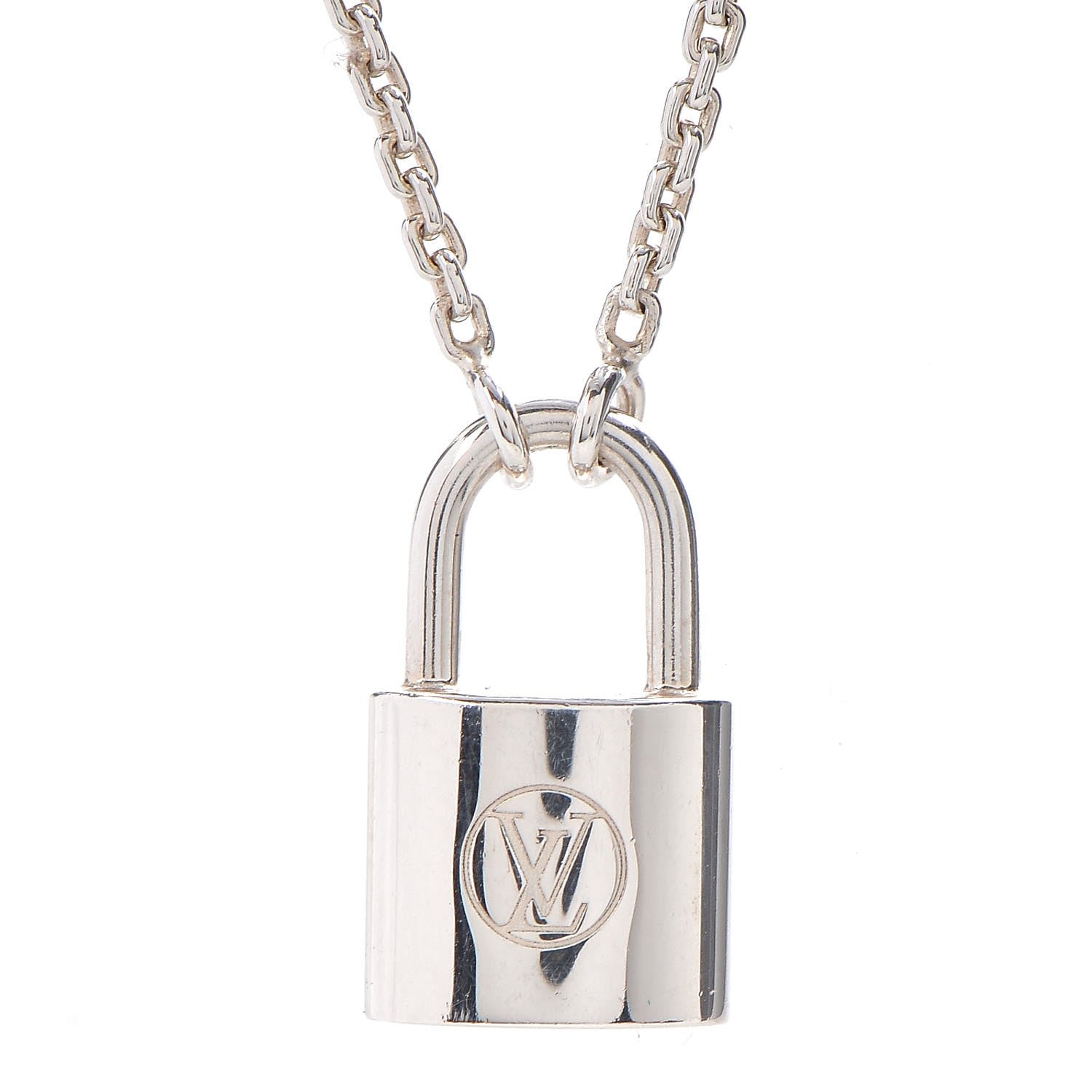 Louis Vuitton Sterling Silver Lockit Necklace 4 of 6