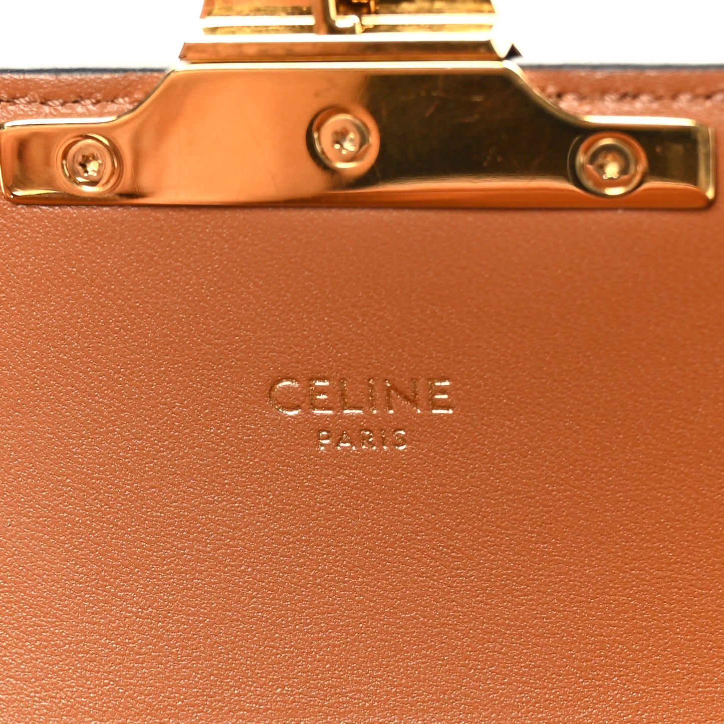 Canvas Calfskin Triomphe Shoulder Bag Tan