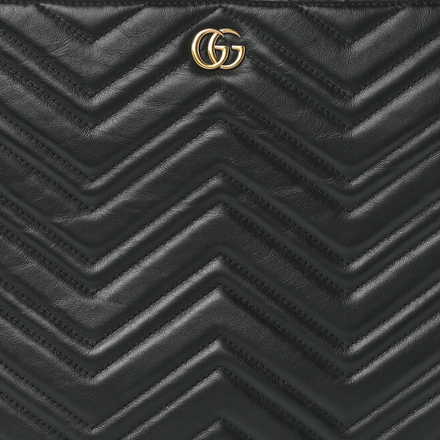 Calfskin Matelasse GG Marmont Portfolio Clutch Black