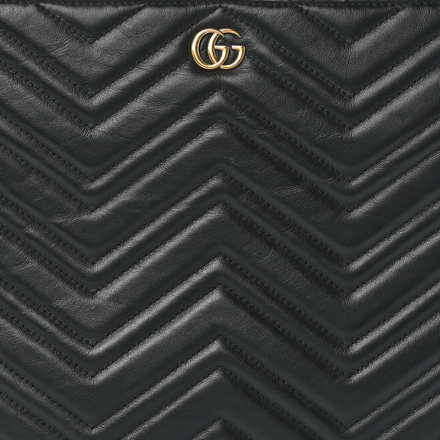 Gucci Calfskin Matelasse GG Marmont Portfolio Clutch Black 9 of 12