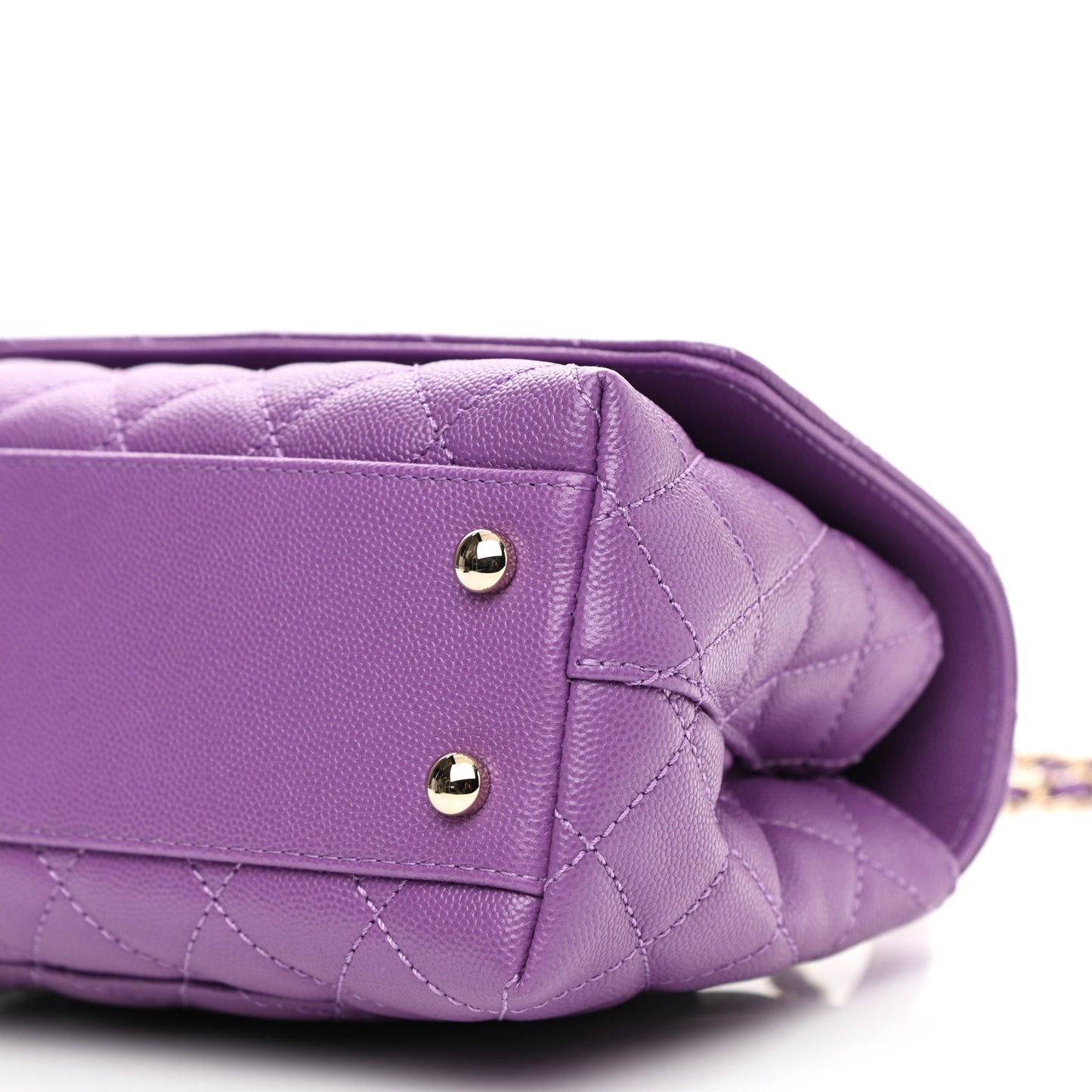 Caviar Quilted Mini Coco Handle Flap Purple