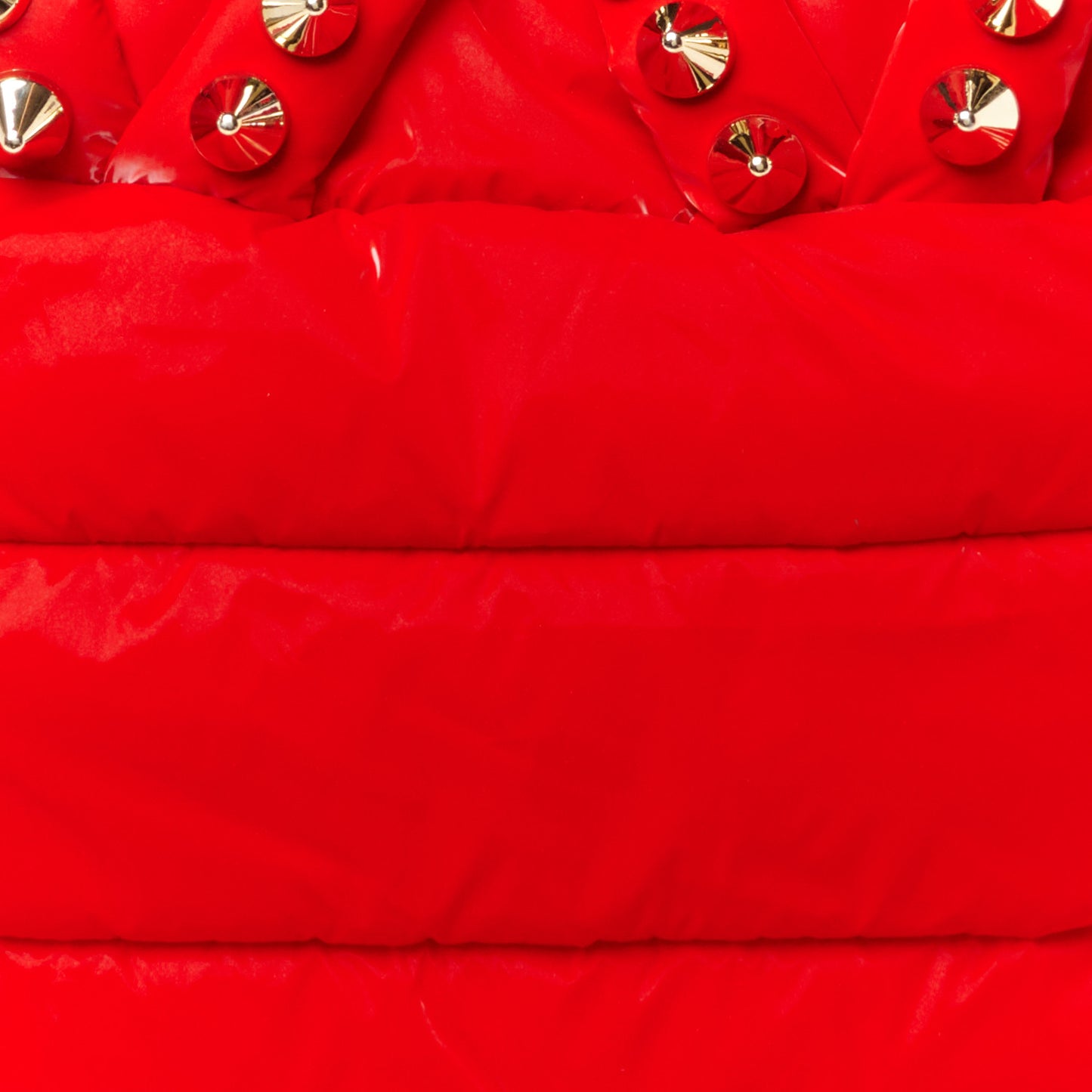 Nylon Padded Gloss Large Cabamoon Tote Red