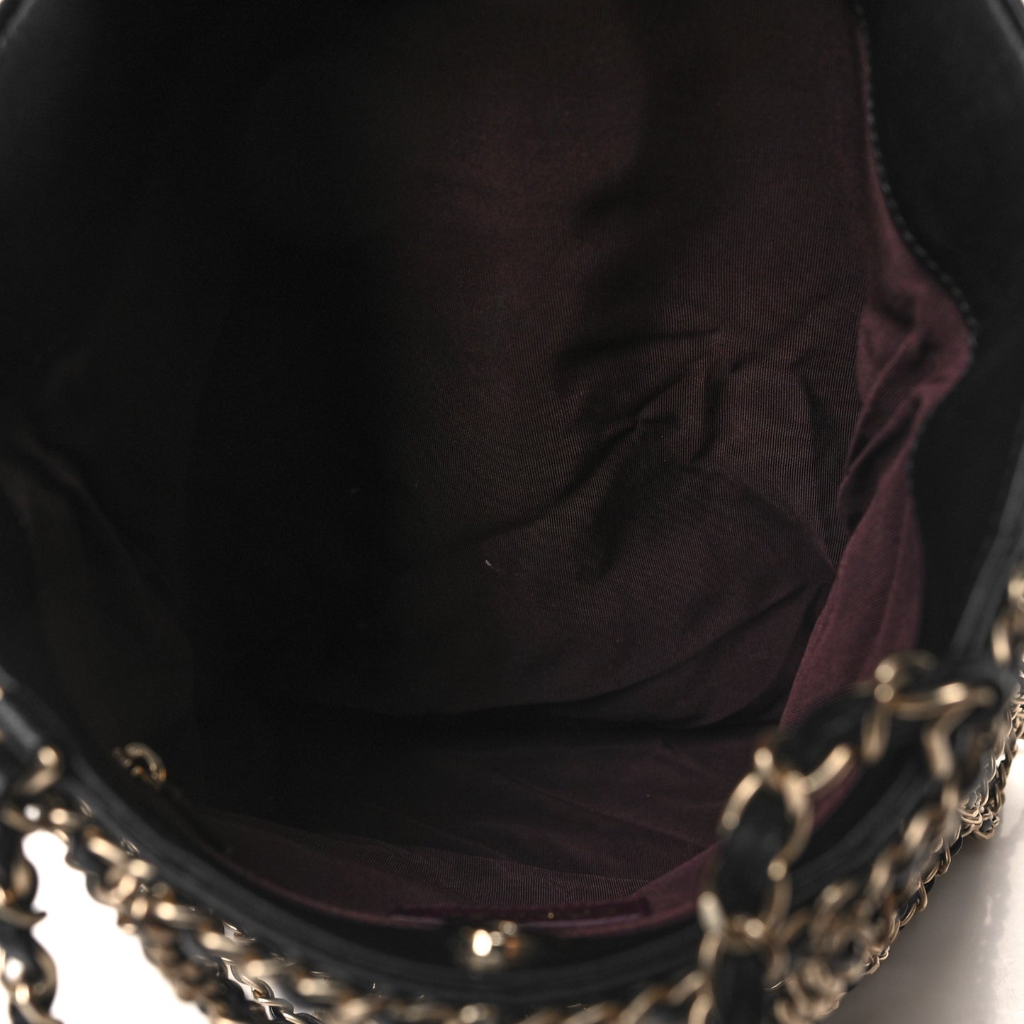 Lambskin Large Shopping Chain Tote Black