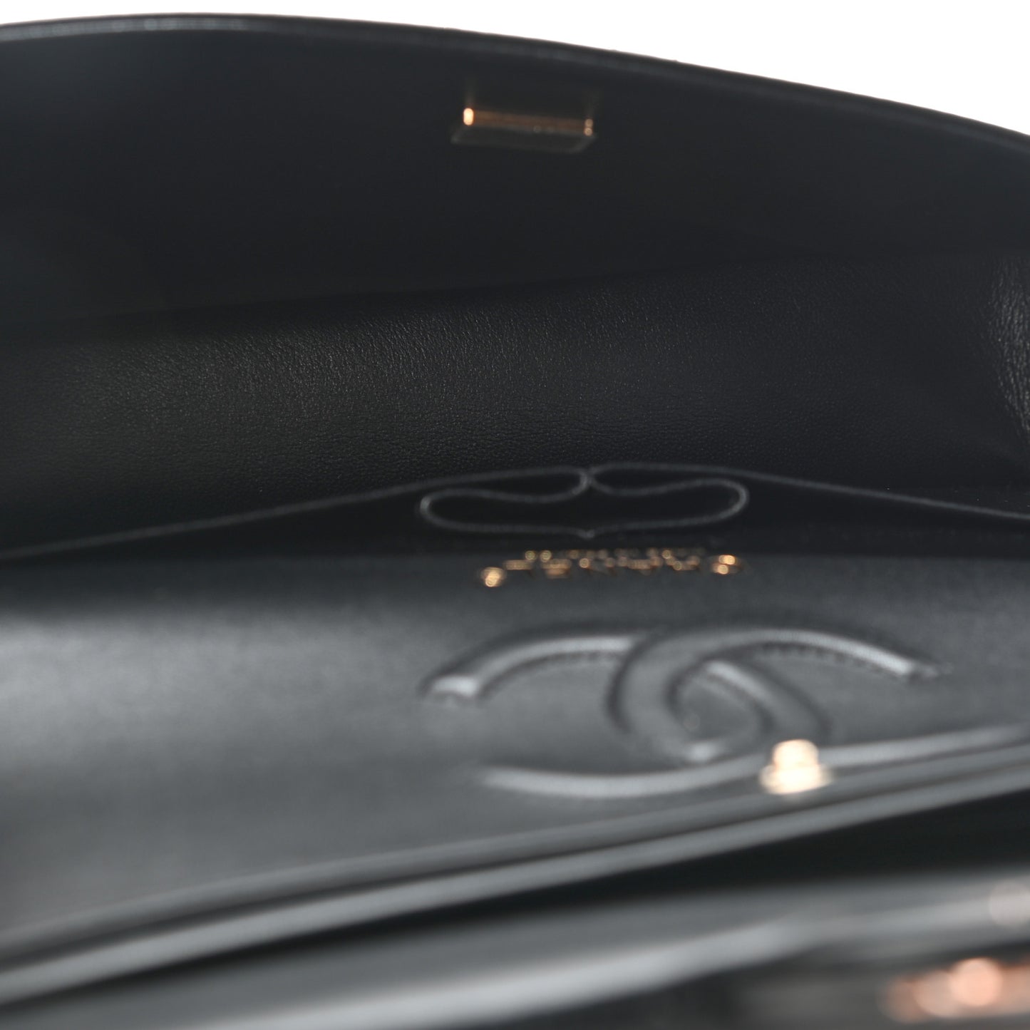 Lambskin Quilted Medium Double Flap Black