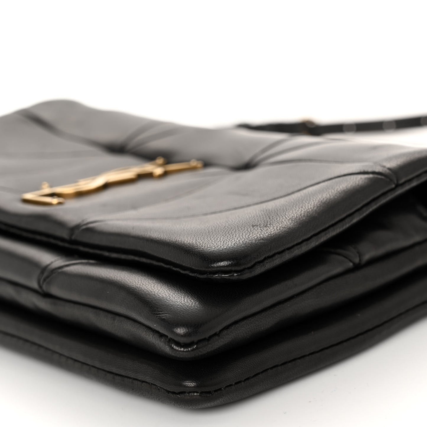 Lambskin Patchwork Monogram Jamie Chain Wallet Black