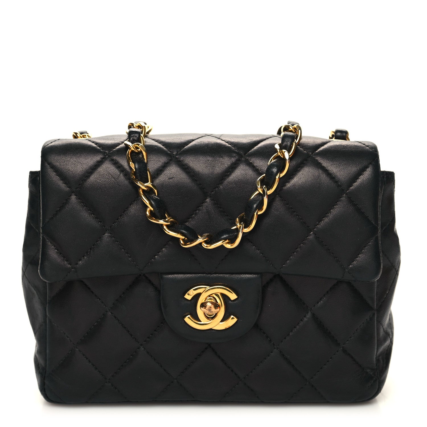 Chanel Lambskin Quilted Mini Square Flap Black 1 of 13