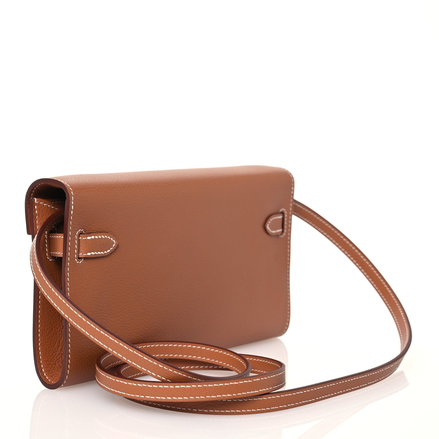 Hermes Evercolor Kelly Wallet To Go Gold 3 of 13