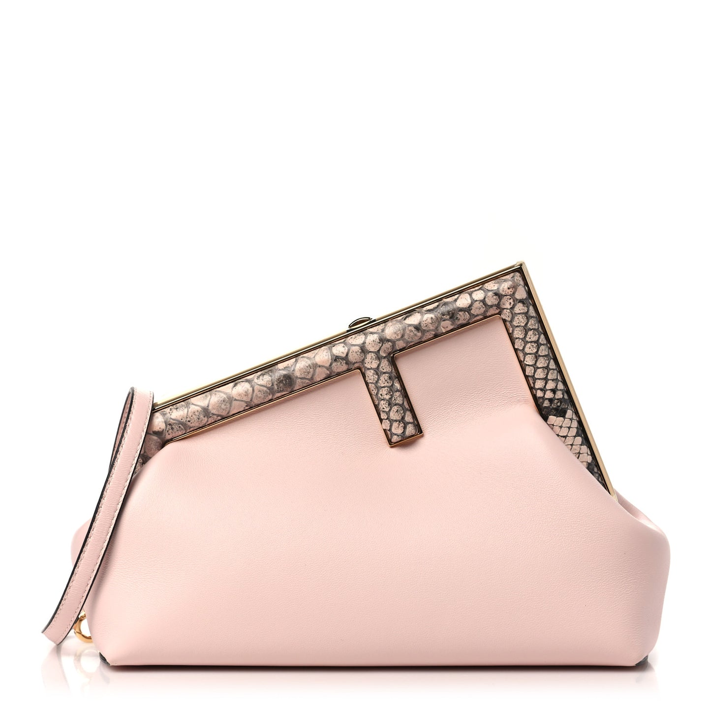 Shiny Nappa Snakeskin Small Fendi First Rosa Confetto Cipria