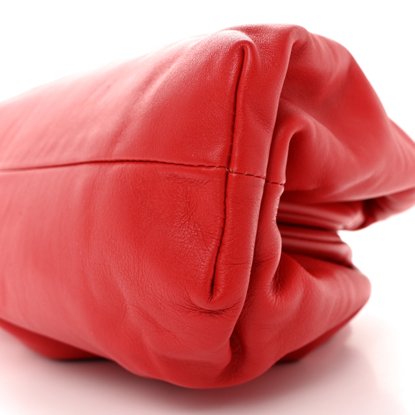 Smooth Butter Calf The Pouch Oversized Clutch Bright Red
