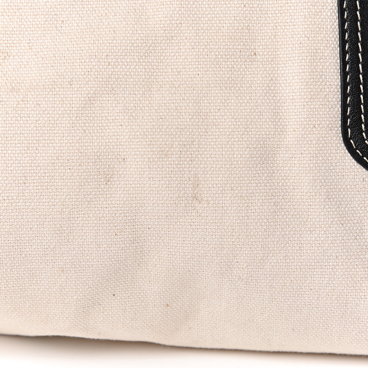 Canvas Smooth Calfskin Frame Tote Black White