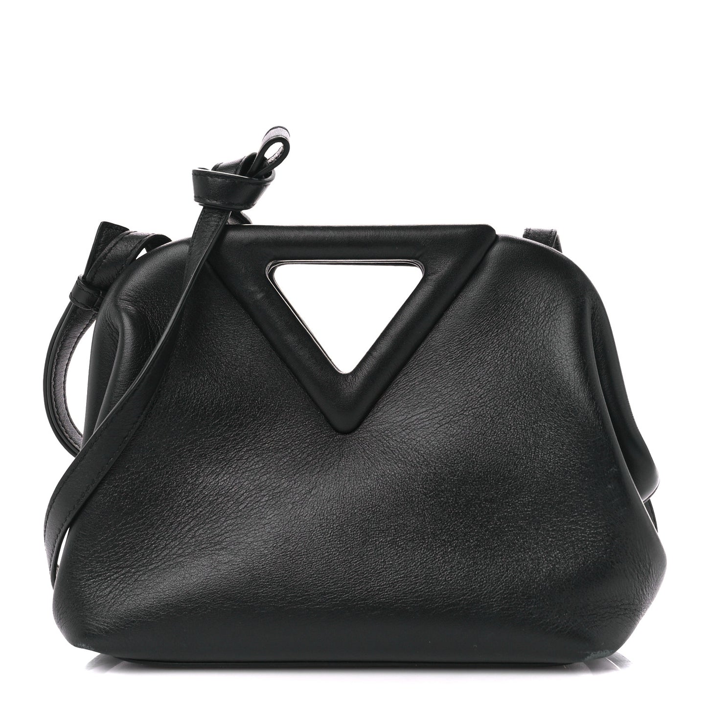Calfskin Small The Point Triangle Bag Black