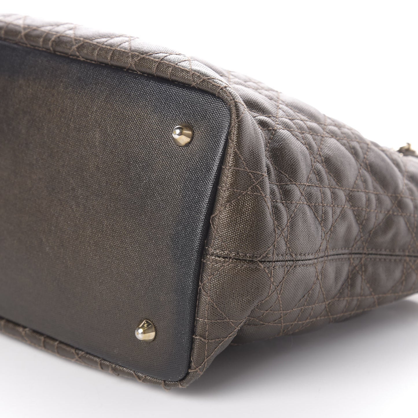 Coated Canvas Cannage Medium Panarea Tote Bronze