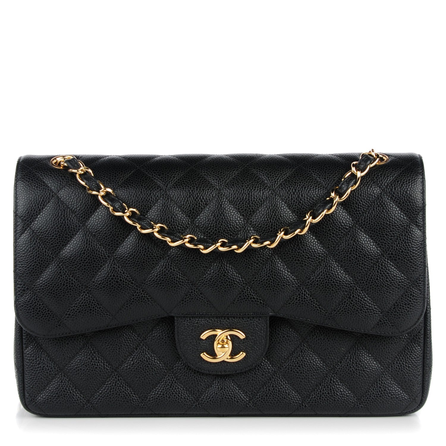 Chanel Caviar Quilted Jumbo Double Flap Black 1 of 9