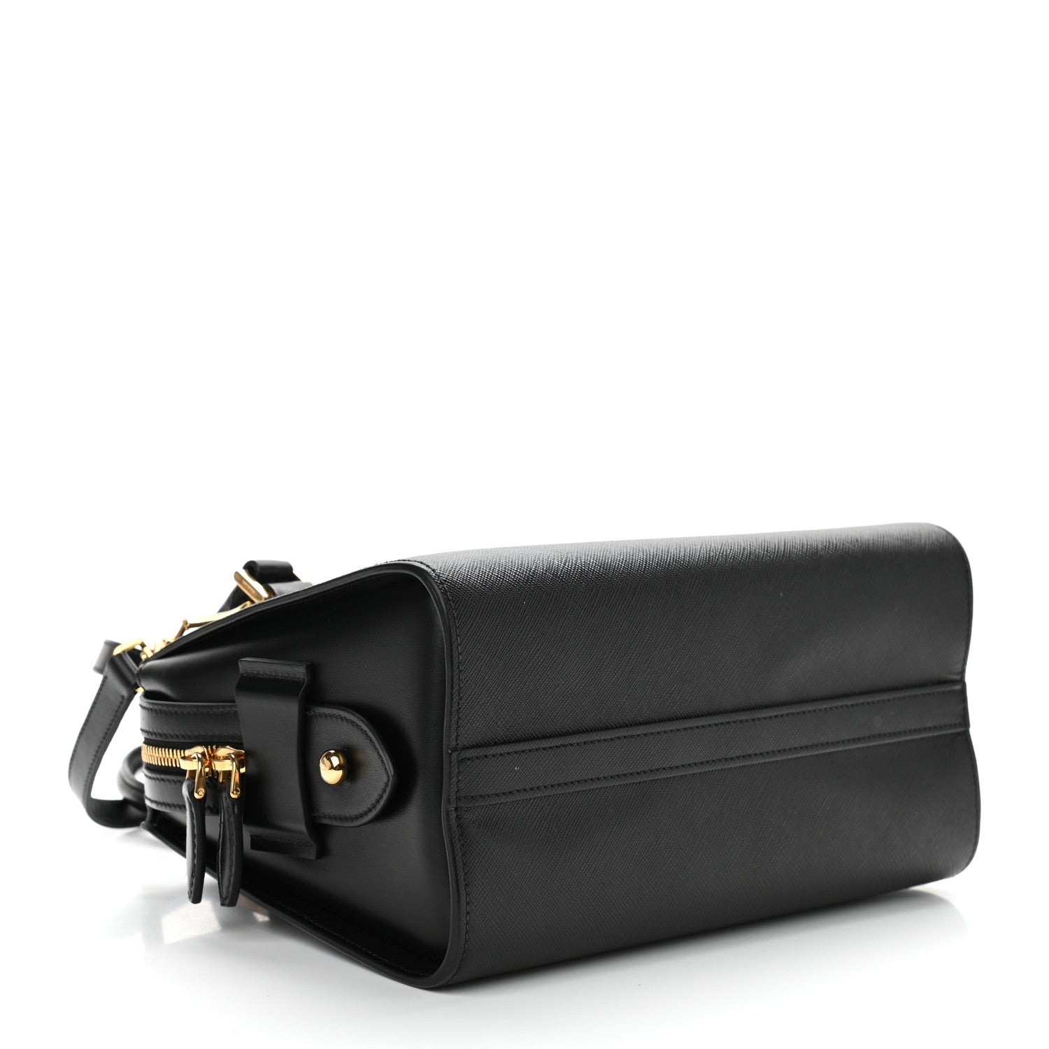 Prada Saffiano Soft Calfskin Double Handle Satchel Black 4 of 10