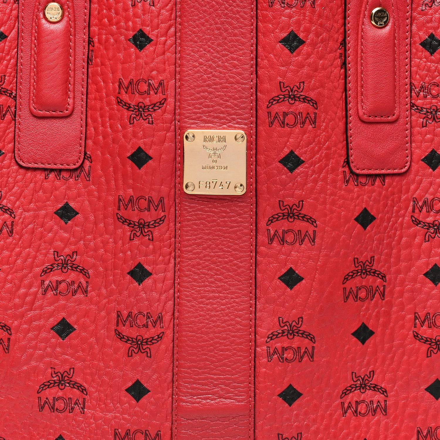 MCM Visetos Medium Liz Reversible Shopper Tote Ruby Red 12 of 22