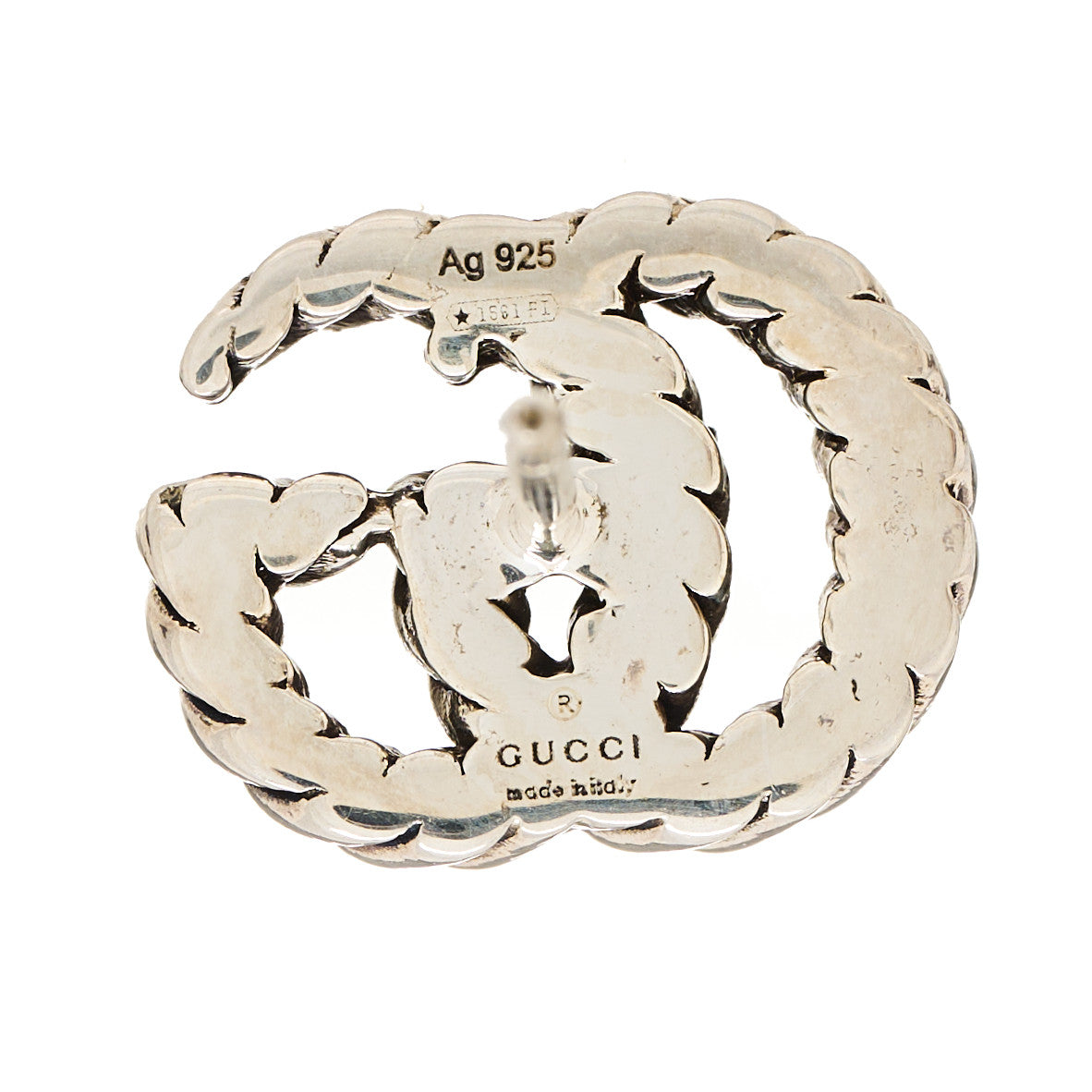 Gucci Sterling Silver Torchon Double G Earrings 4 of 5