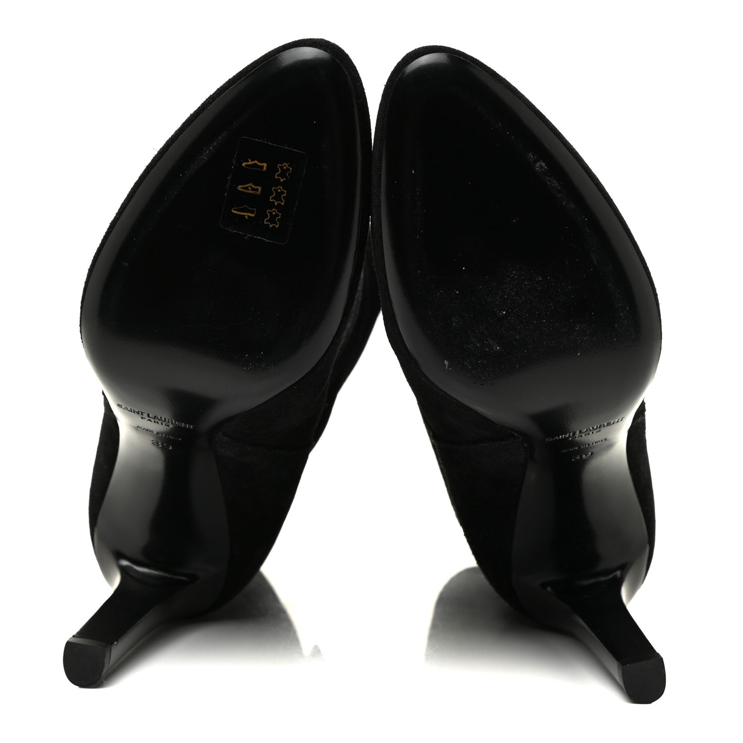 Suede Mica Buckle Western Ankle Booties 39 Black