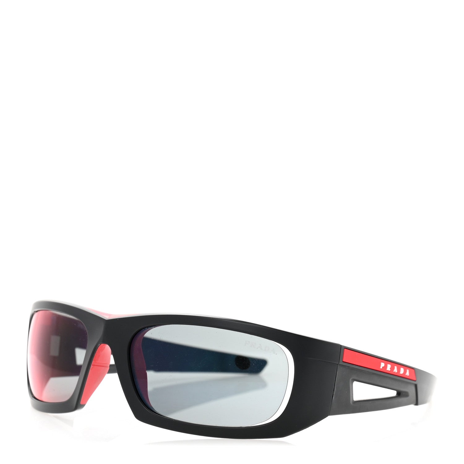 Prada Metal Rubber Linea Rossa Sport Sunglasses SPS 02Y Black