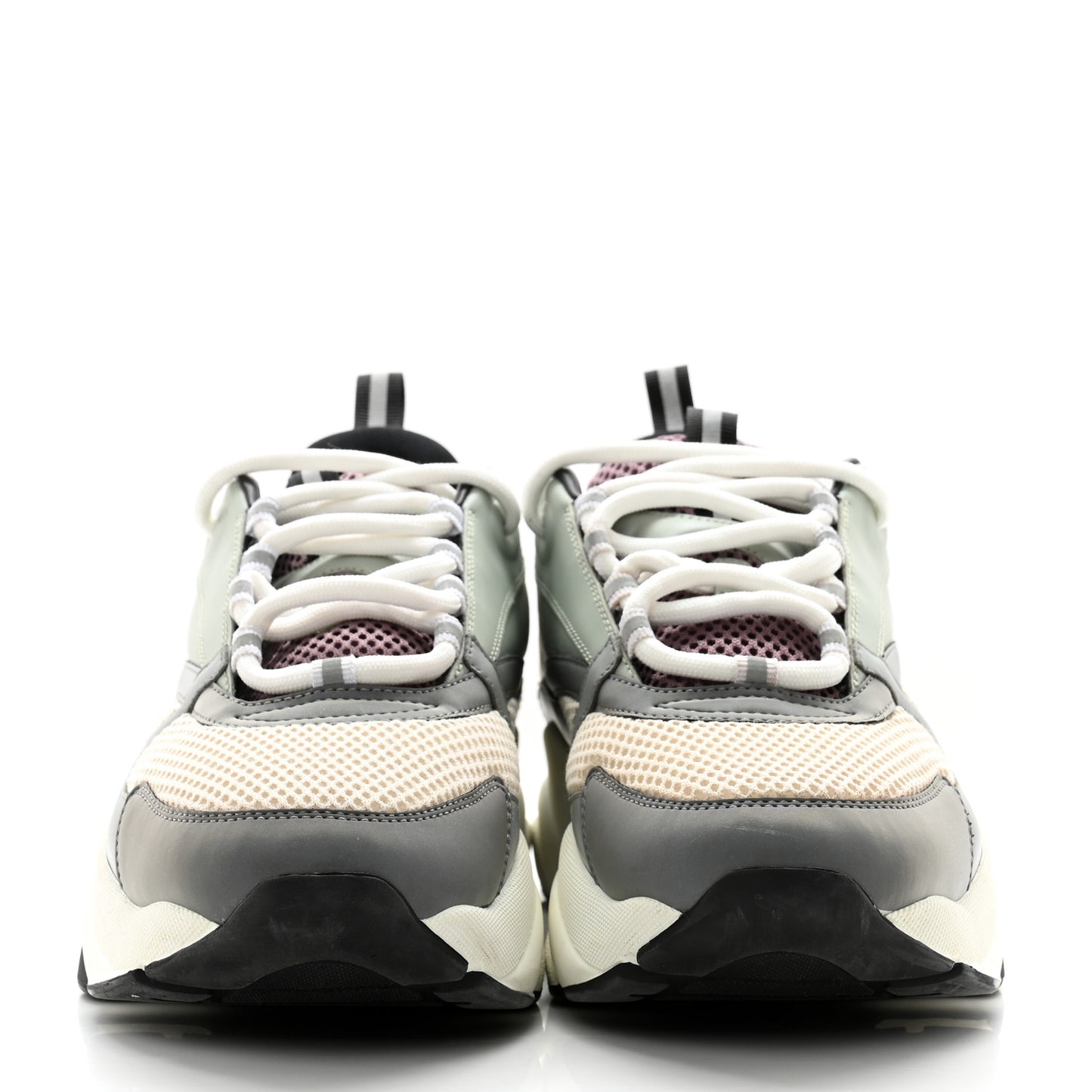 Technical Mesh Calfskin Mens B22 Sneakers 45 Cream Lavender