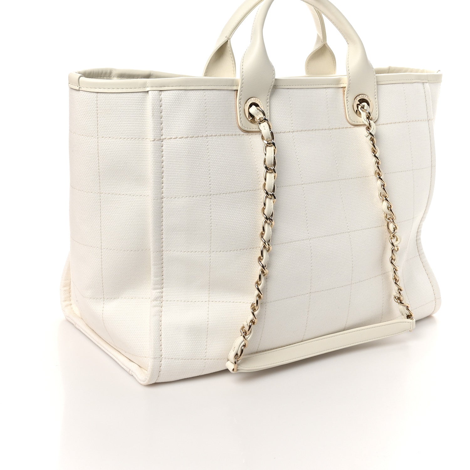 Chanel Cotton Medium Deauville Tote White 4 of 11