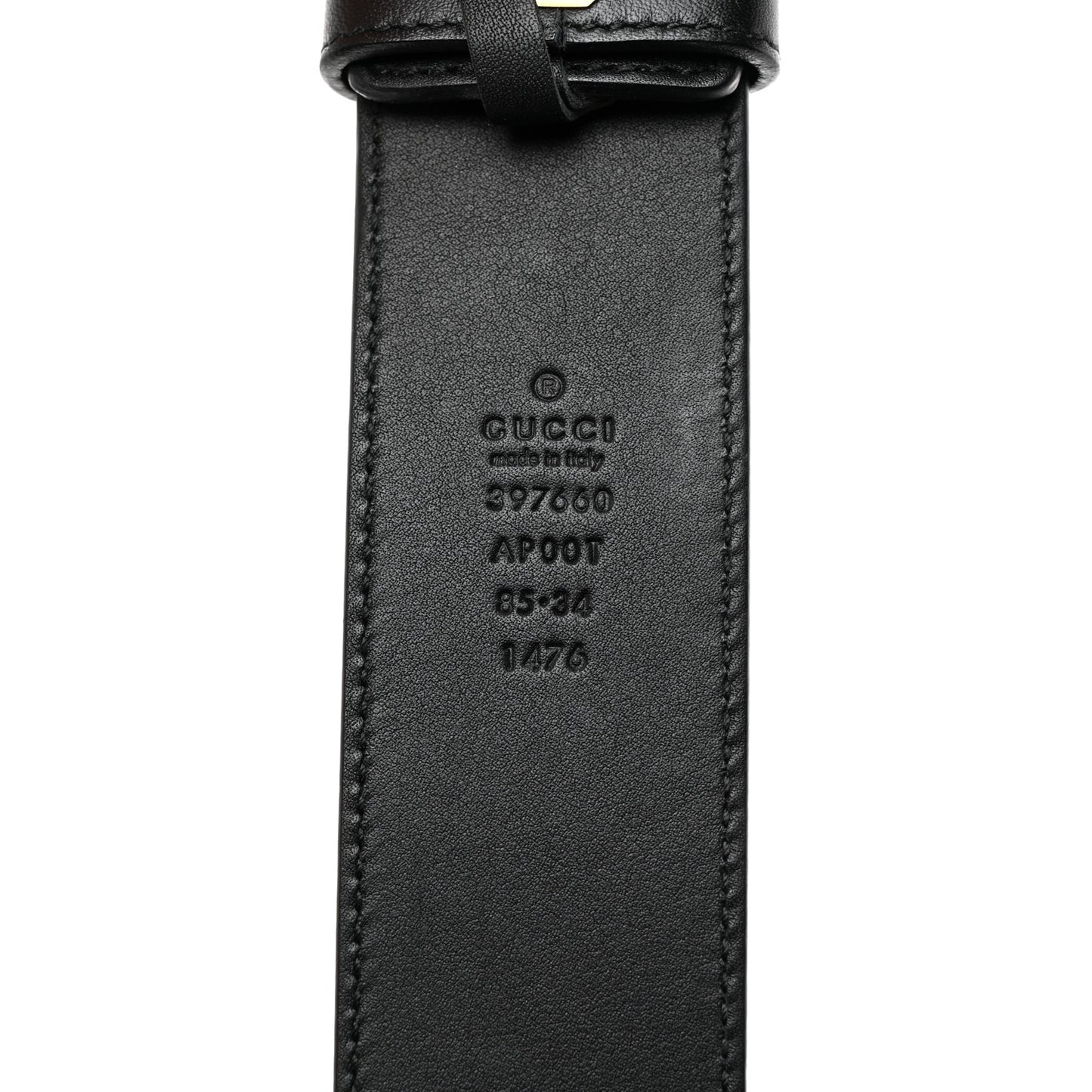 Moon Calfskin Double G 40mm Belt 85 34 Black