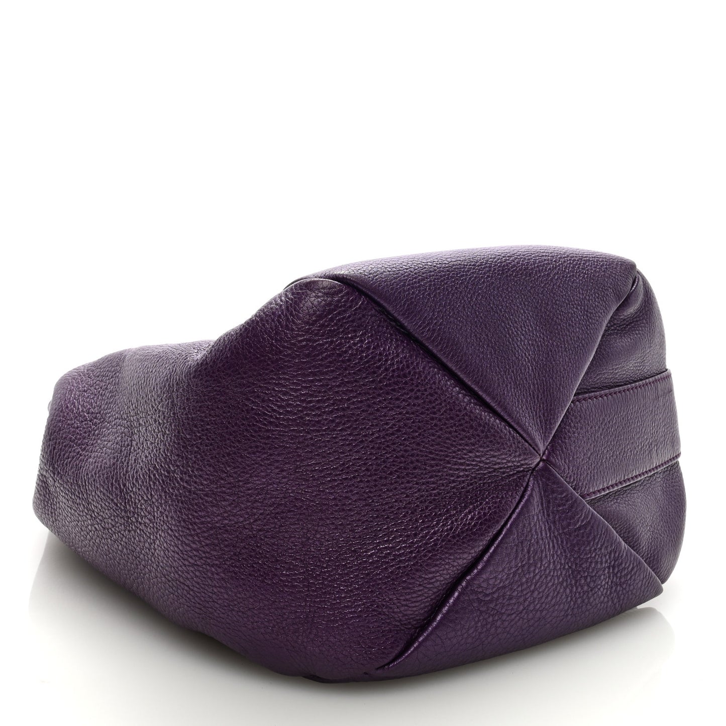 Pebbled Calfskin Shoulder Bag Purple