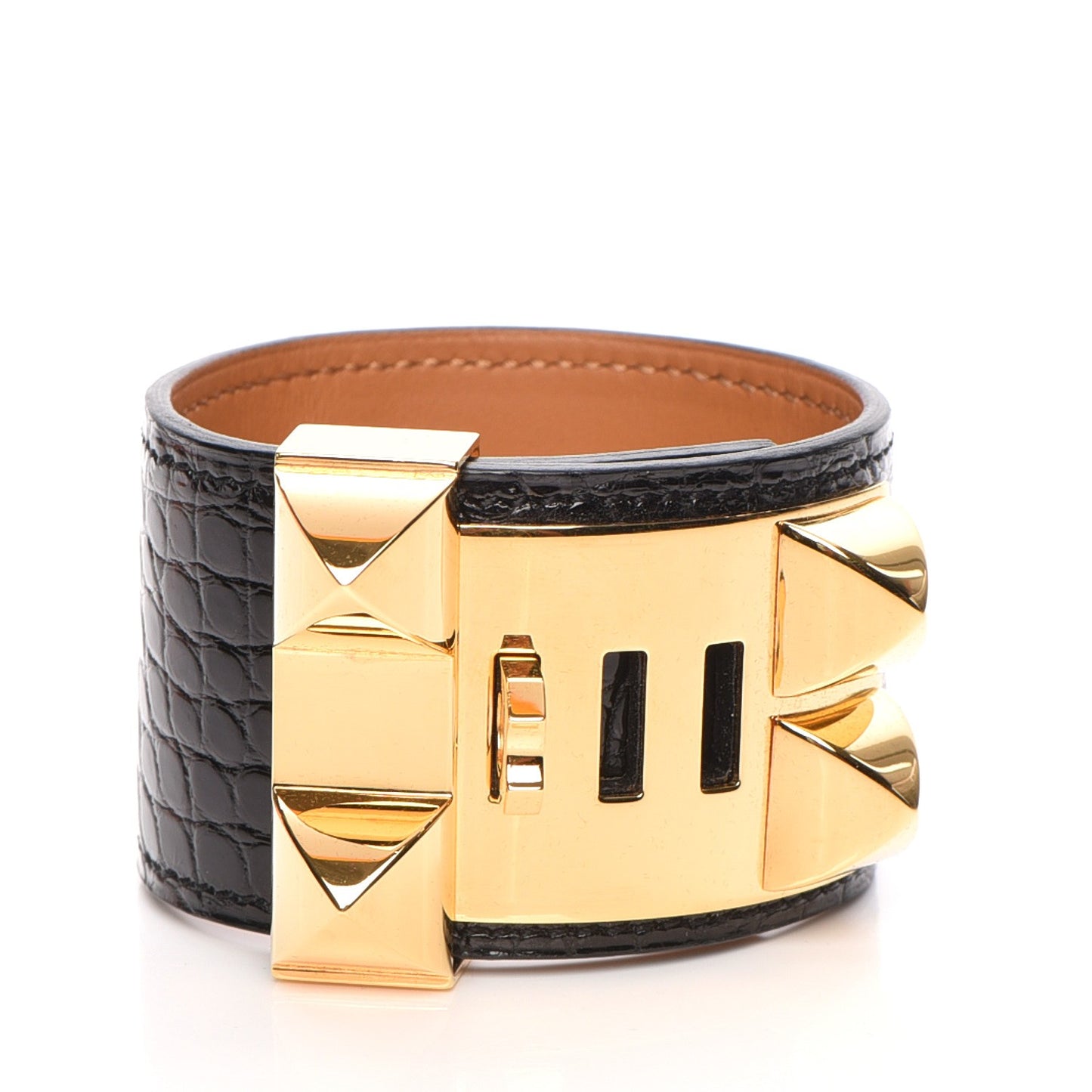 Shiny Alligator Collier de Chien CDC Bracelet S Black